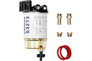Fuel Filter Water Separator with 3/8" Barb x 1/4" NPT Fittings Replacement for Marine Outboard Motor Mercury Replaces# 35-604