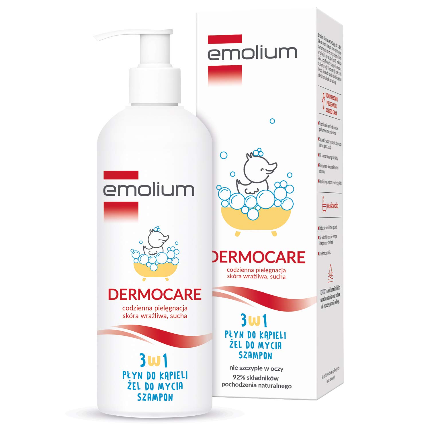 EMOLIUM Dermocare 3-in-1 Bath Lotion Wash Gel Shampoo 400 ml for Children from 1 Month