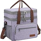 Maelstrom Lunch Bag Women,23L Insulated Lunch Box For Men Women,Expandable Double Deck Cooler Bag With Side Tissue Pocket,Lavender