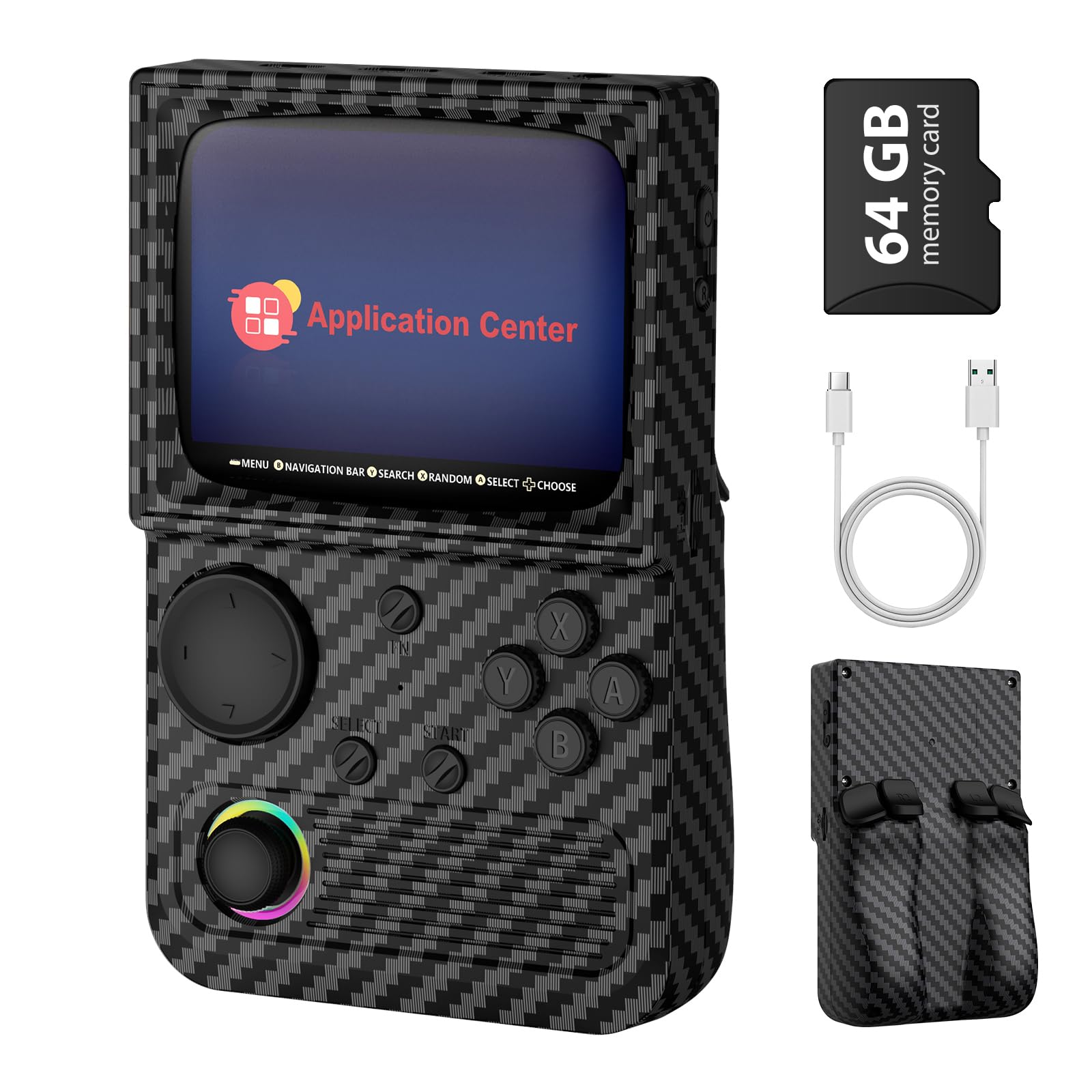 Photo 1 of ***BACK COVER BROKEN***
R36T Retro Handheld Game Console,WiFi Download Multiple Emulators,3.5'' IPS Screen,Retro Gaming Console Support WiFi Networked Fighting and OTG,Video Game Player for Christmas(Wood Grain Black)