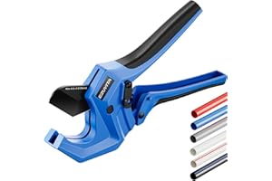 EZUVITA Ratchet PVC Pipe Cutter, Cuts Up to 3", Heavy-Duty Aluminum Ratchet Tubing Cutter Tool for PEX, PVC, CPVC, PE, PP, ABS and Rubber Hose, Suitable for Home Repair and Plumbing