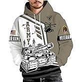 CUSTOMHUES Custom 3d Veteran Hoodie, Us Army Veteran Hoodies For Men, Eagle Us Flag Military Sweatshirts Zip Hoodie Gifts Dad