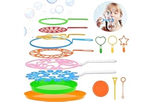B bangcool Bubble Wands Set - Big Bubbles Wand Funny Bubbles Maker with Tray, Nice for Outdoor Playtime & Birthday Party & Games, Suitable for All Age People