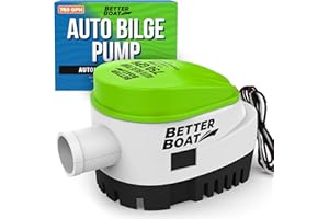 Automatic Bilge Pump 750 GPH With Built-in Float Switch, 12V Submersible Pump for Bass Boats, Jon Boats, and More - 3/4-Inch 