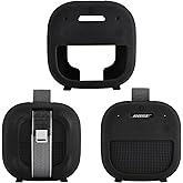 Ferbao Silicone Case Sleeve for Bose SoundLink Micro 2nd Gen,Protective Case for Bose SoundLink Micro 2,with Carabiner (Black)