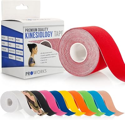 Proworks Kinesiology Tape 5m Roll Red Elastic Muscle Support Tape