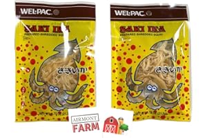 AIRMONT FARM Japanese Welpac Saki Ika Prepared Shredded Dried Squid .75oz (2 pack) with 2 Stickers