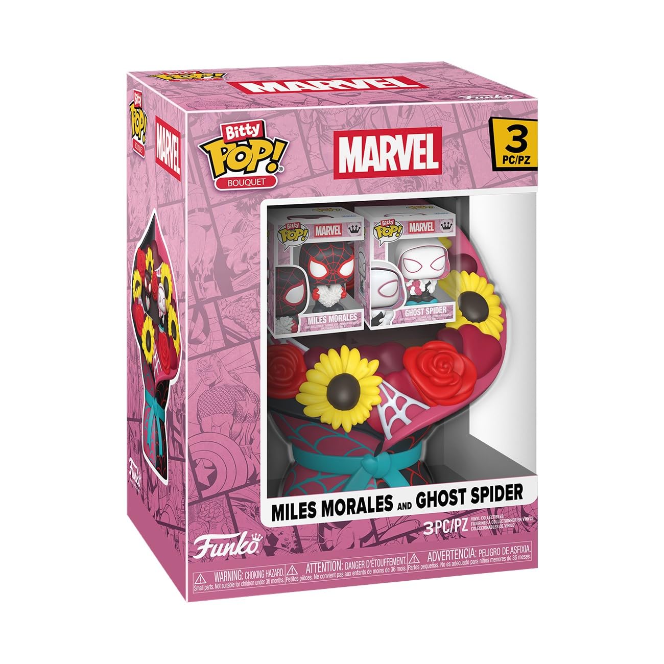 Funko Bitty Pop! Bouquet: Spider Man - Miles Morales and Ghost Spider - 0.9 Inch (2.2 Cm) Collectable - Gift Idea - Party Bags - Stocking Stuffers