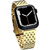 Seven-link Watch Band for Apple Watch Series 11, 10, 9, 8, 7, 6, 5, 4, 3, 2, 1 and SE 3/2/1 for Women, Dressy Stainless Steel Metal Band for Apple Watch 40mm 41mm 42mm 38mm 44mm 45mm 46mm for iWatch