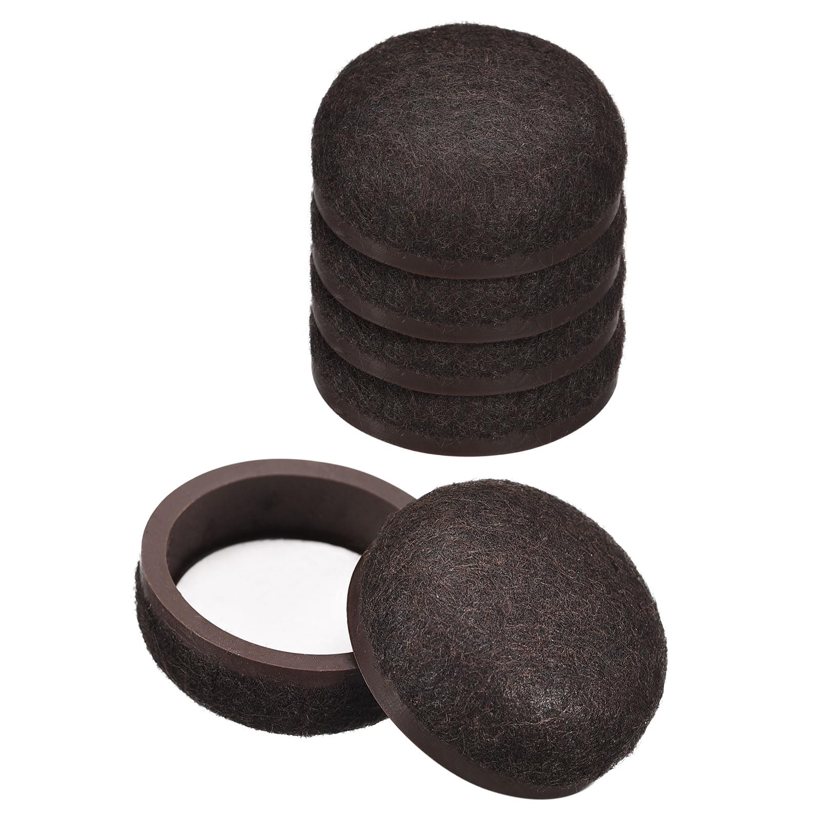 uxcell Furniture Sliders, 8Pcs 1 1/4" - Formed Felt Round Sliding Pads, Chair Glides for Carpeted Tile Vinyl Hardwood Floors (Brown)