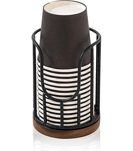 Tanggiteck 2-Pack Bathroom Cup Dispenser - Rural Style Iron & Wood Holder For 3oz Mouthwash Cups - View #3