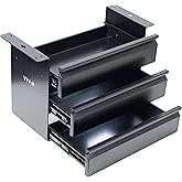 VIVO 16 in Slide Out Dual Tier Storage Drawer, Under Desk 3 Layer Organizer, Black, DESK-DR03