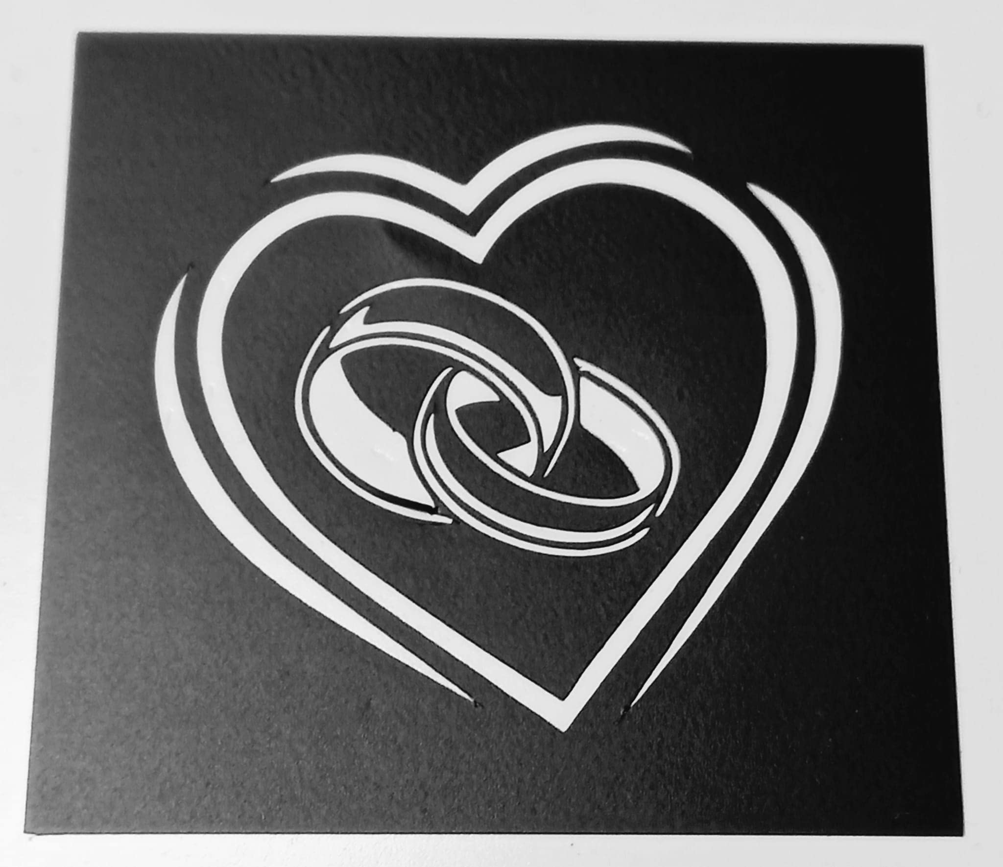 Dazzle Glitter Tattoos 10 x Wedding ring in heart stencils for etching on glass