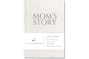 CATCHYOURDREAMS Mom's Story Journal (Linen Hardcover) - A Family Keepsake with + 250 Prompts to Share Her Life Story and Memories