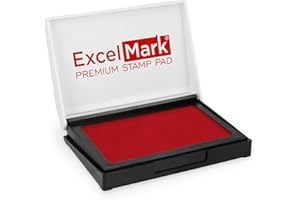 ExcelMark Ink Pad for Rubber Stamps 2-1/8" by 3-1/4" (Red)