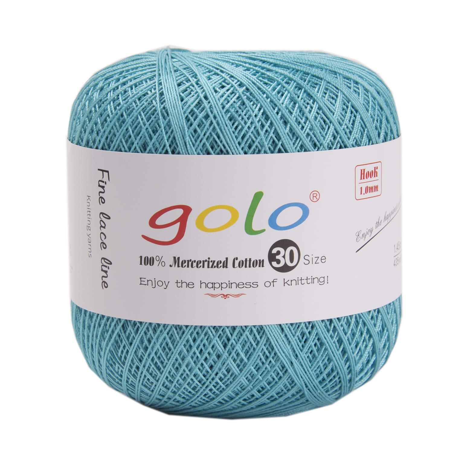 golo Crochet Thread Size 30 Yarn for Hand Knitting Cotton Crochet Yarn (Blue-772)