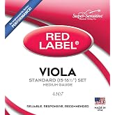 Super Sensitive 4107 Red Label Full Core Standard Viola Strings, Set of 4