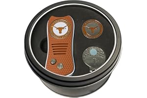 Team Golf NCAA Gift Set Switchblade Divot Tool, Cap Clip, & 2 Double-Sided Enamel Ball Markers, Patented Design, Less Damage to Greens, Switchblade Mechanism