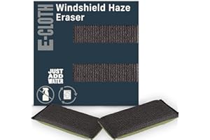 E-Cloth Windshield Haze Eraser - Interior Windshield & Car Window Cleaner Tool, Keeps Mirrors Clean, Spot Washes Inside Glass, Car Cleaning Supplies, Microfiber Sponge, Streak Free Finish - 2 Pack