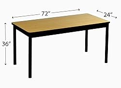 Correll LT2472-16 Lab Table, 36" Standing / Stool