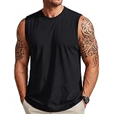 MAGCOMSEN Men's Sleeveless Shirts Workout Tank Top Cotton Gym Muscle Shirt Moisture Wicking Athletic Summer Sleeveless Top