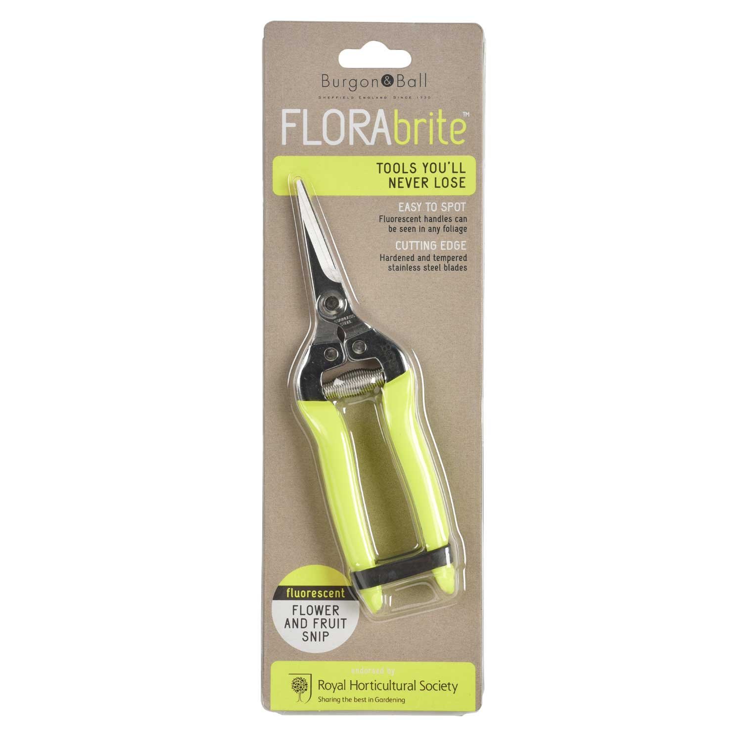 Burgon & Ball Flower and Fruit Snip, Fluorescent Yellow