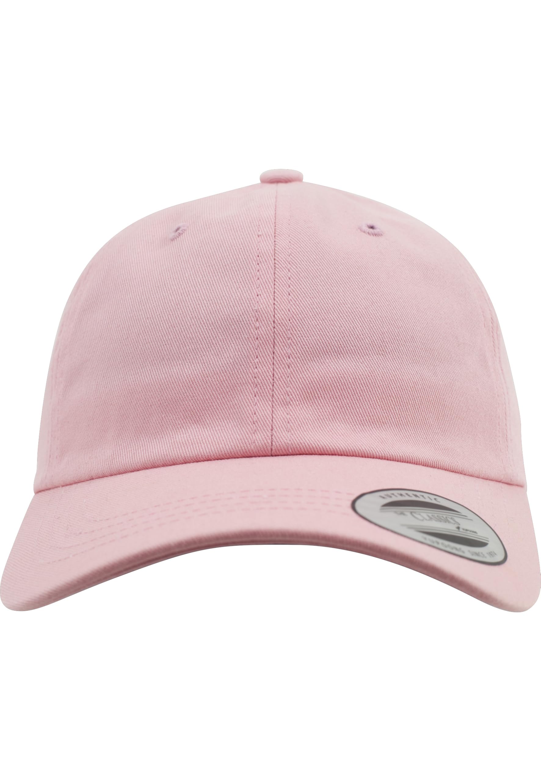 Yupoong Flexfit Low Profile Cotton Twill Unisex Dad Hat Cap für Damen und Herren, 6 Panel Baseball Cap unstructured mit Messingverschluss, pink, One Size
