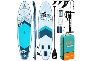 INNOEPXO InnoExpo Inflatable Stand Up Paddle Boards with Premium Accessories, Wide Stable SUP Paddle Board Design, Non-Slip Comfort Deck for Youth & Adults