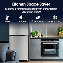 Anypro 3.2 Cu.Ft Double Door Fridge with Freezer, 2
