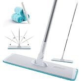 JOYMOOP 18 Inch Grey-White Microfiber Dust Mop for Hardwood Floors, Heavy Duty Industrial Wet Dry Mop with Telescopic Handle, Includes 3 Mop Pads