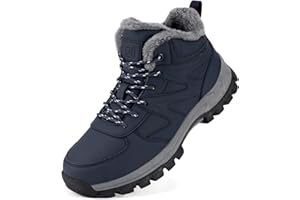 Moodeng Winter Boots for Men Fur Lined Warm Snow Boots Comfortable Anti-Slip Ankle Booties Outdoor Walking Sneakers