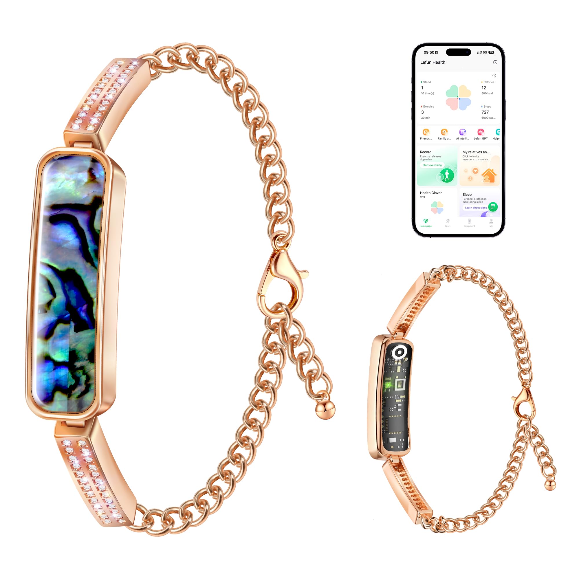 Photo 1 of Smart Bracelet for Women, Health Activity Fitness Trackers, 24/7 Heart Rate, HRV, Blood Oxygen & Stress Monitor, 24H Sleep Tracker, Free APP for iOS & Android, Blue