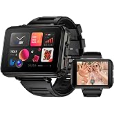 LOKMAT 4G SIM Card Smart Watch, 6GB+128GB Android Smartwatch Phone Call, 2.4" Large Screen Sport Watch 1500mAh Dual Camera WiFi Bluetooth GPS Smart Watches for Men