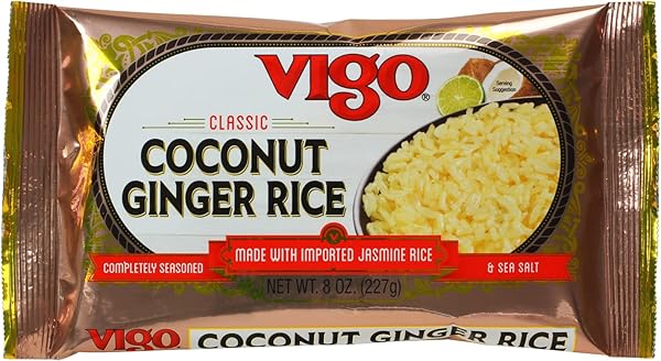 VIGO AUTHENTIC COCONUT GINGER RICE, IMPORTED JASMINE (COCONUT GINGER, 8 OUNCE (PACK OF 1))