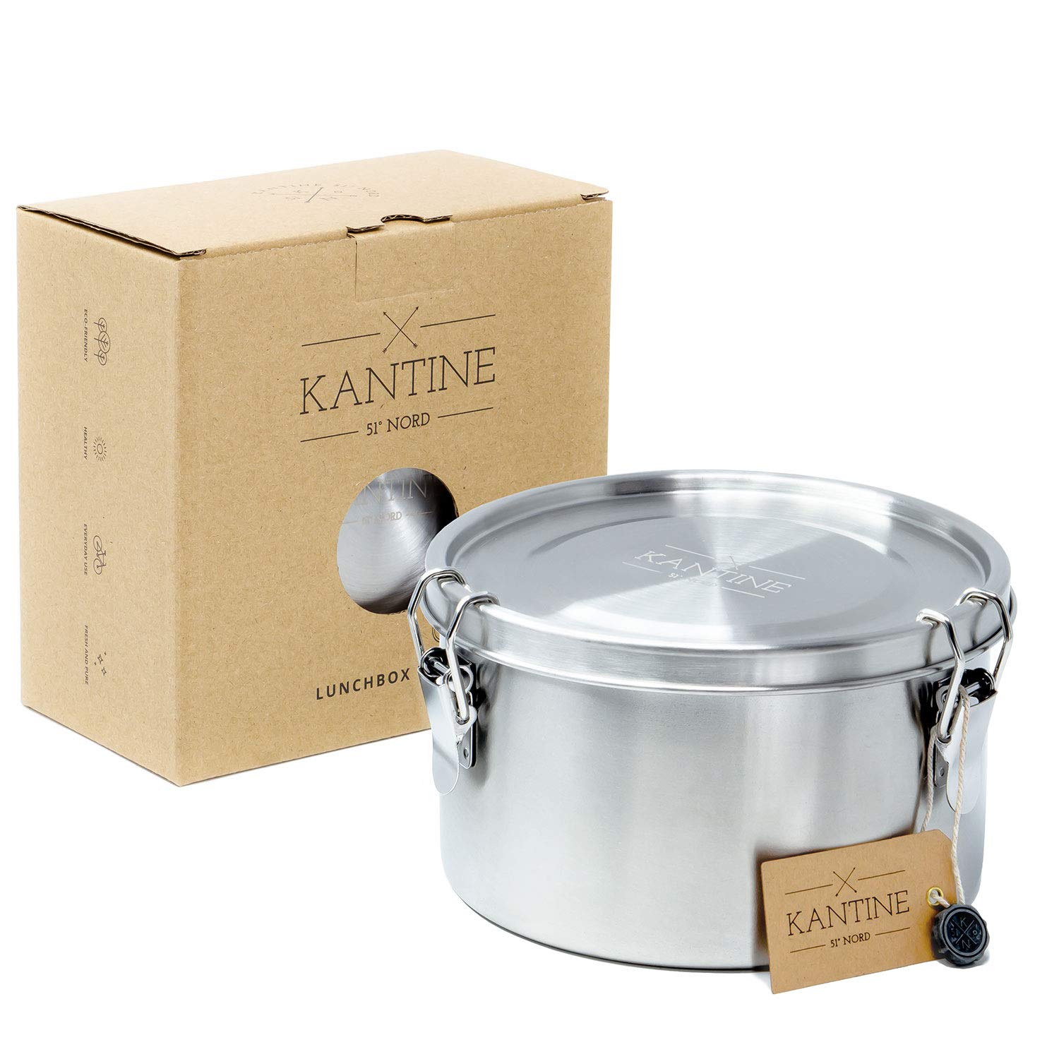 Kantine 51° Nord ® Tiffin Lunch Box | 1200ml Stainless Steel Lunch Box & Storage Box