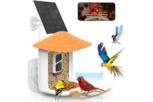 SOLIOM BF09 Bird Feeder with Camera Wireless Outdoor,Smart Bird Feeder Camera with AI Identify Bird Species,Backyard Bird Watching Gift for Christmas,Auto Record Bird Video,Instant Notifications