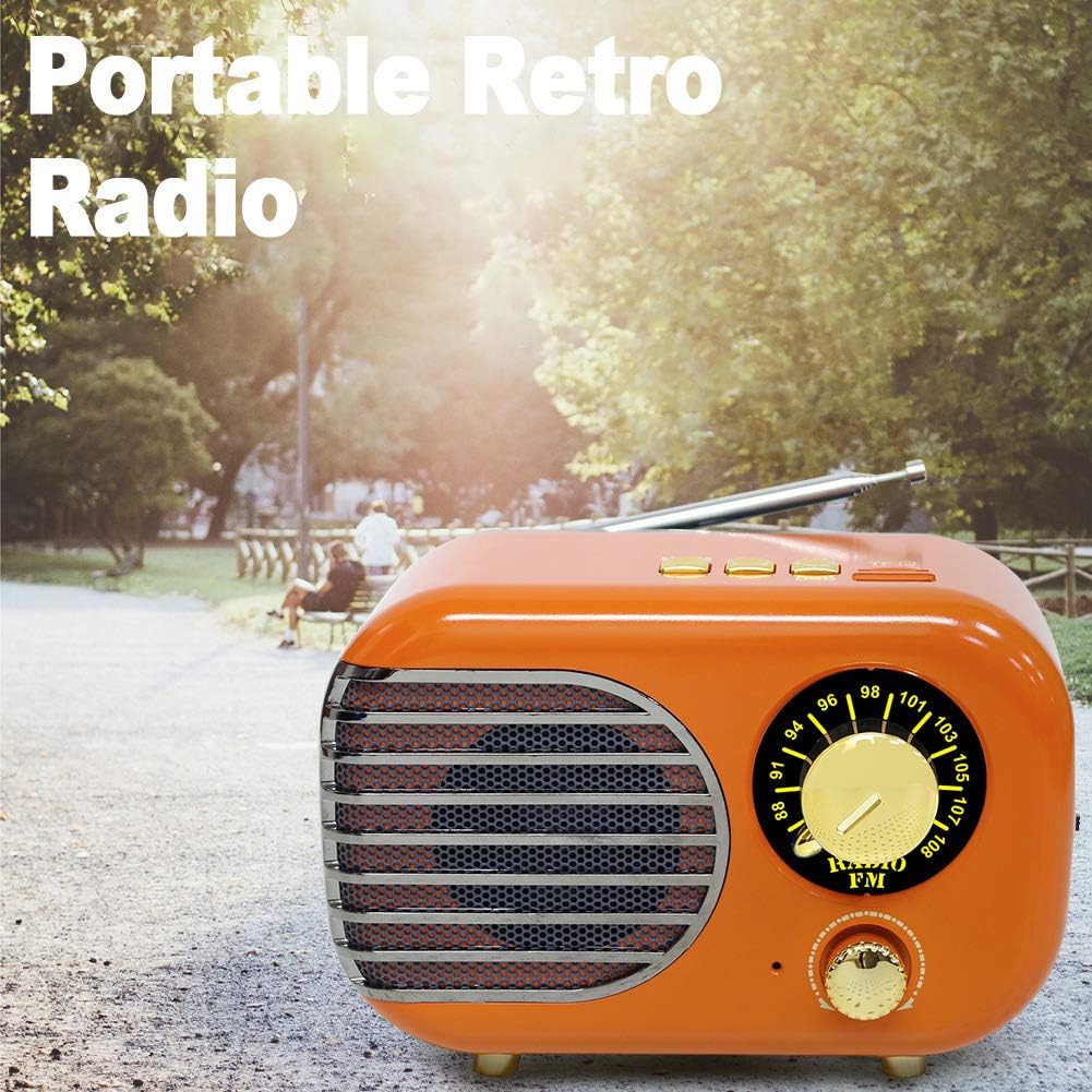Amazon ビンテージラジオレトロbluetoothスピーカー ミニfmラジオ音楽プレーヤーポータブルスピーカーと昔ながらのクラシックスタイル サポートaux Usb Tfカード ギフト Agn ポータブルスピーカー