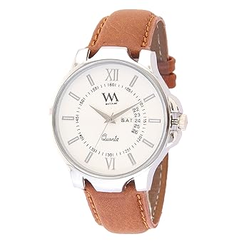 White Leather Mens Watch- AWC-018