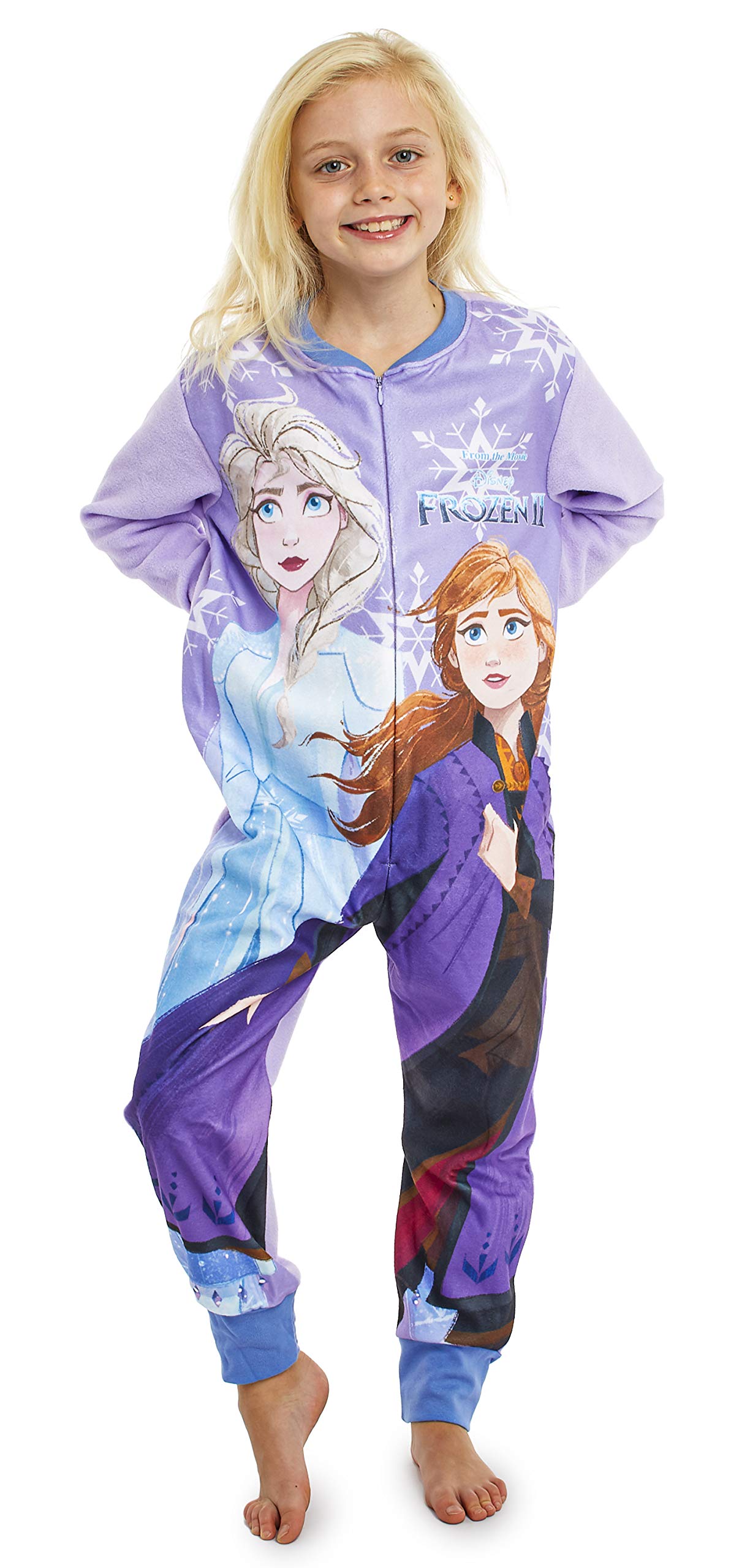 Disney Frozen Girls Pyjamas Onesie With Anna And Elsa All