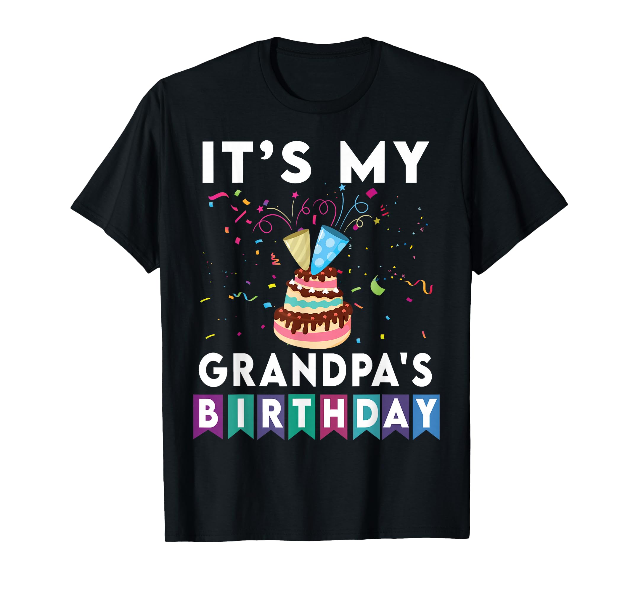 Photo 1 of ++ coolor blue++It's My grandpa's Birthday Family Matching confetti cake T-Shirt