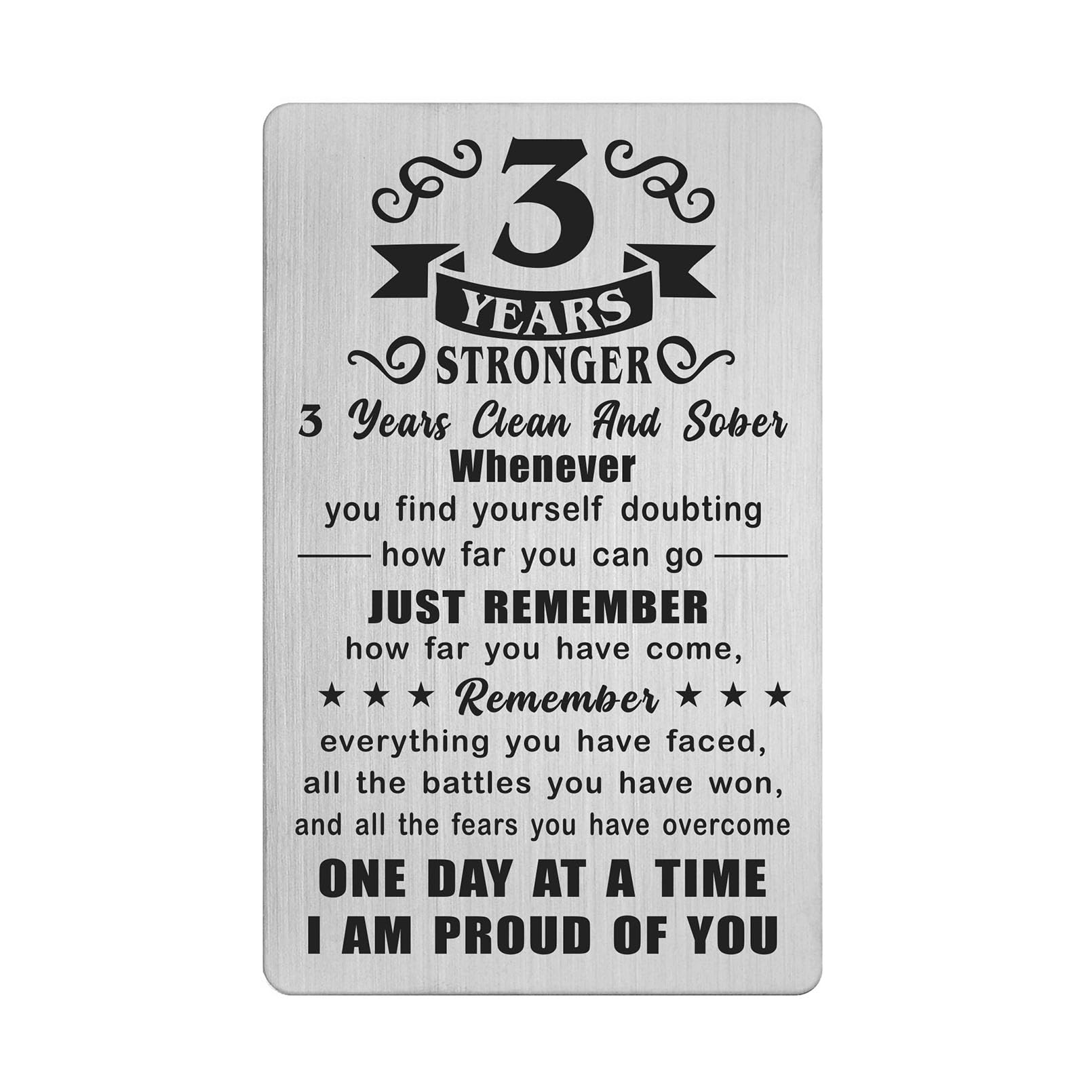 Richesele 3 Year Sober Card - 3 Year Sobriety Gifts for Women Men - 3 Years AA Recovery Gifts - 3 Yr Addiction Recovery Wallet Cards Token