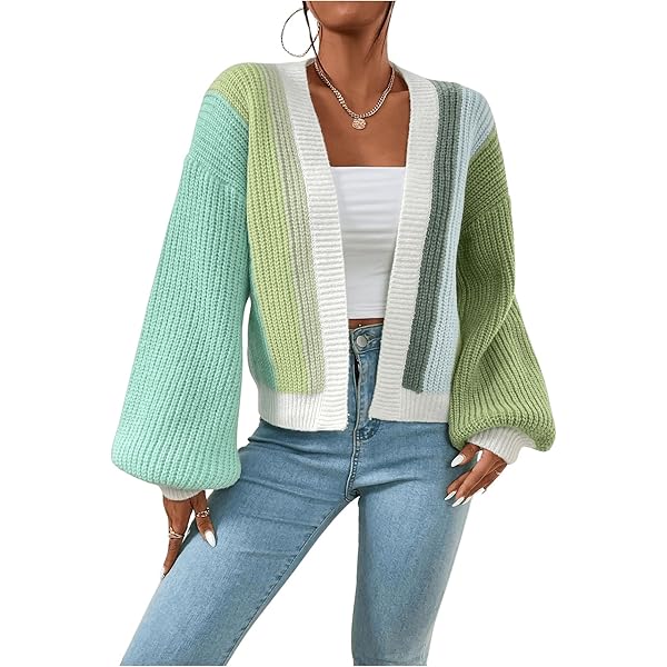 GORGLITTER Women's Open Front Cropped Cardigan Sweaters