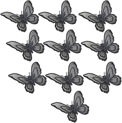 Amazon Com Xunhui 10 Pcs Black Lace Butterfly Patches Iron On