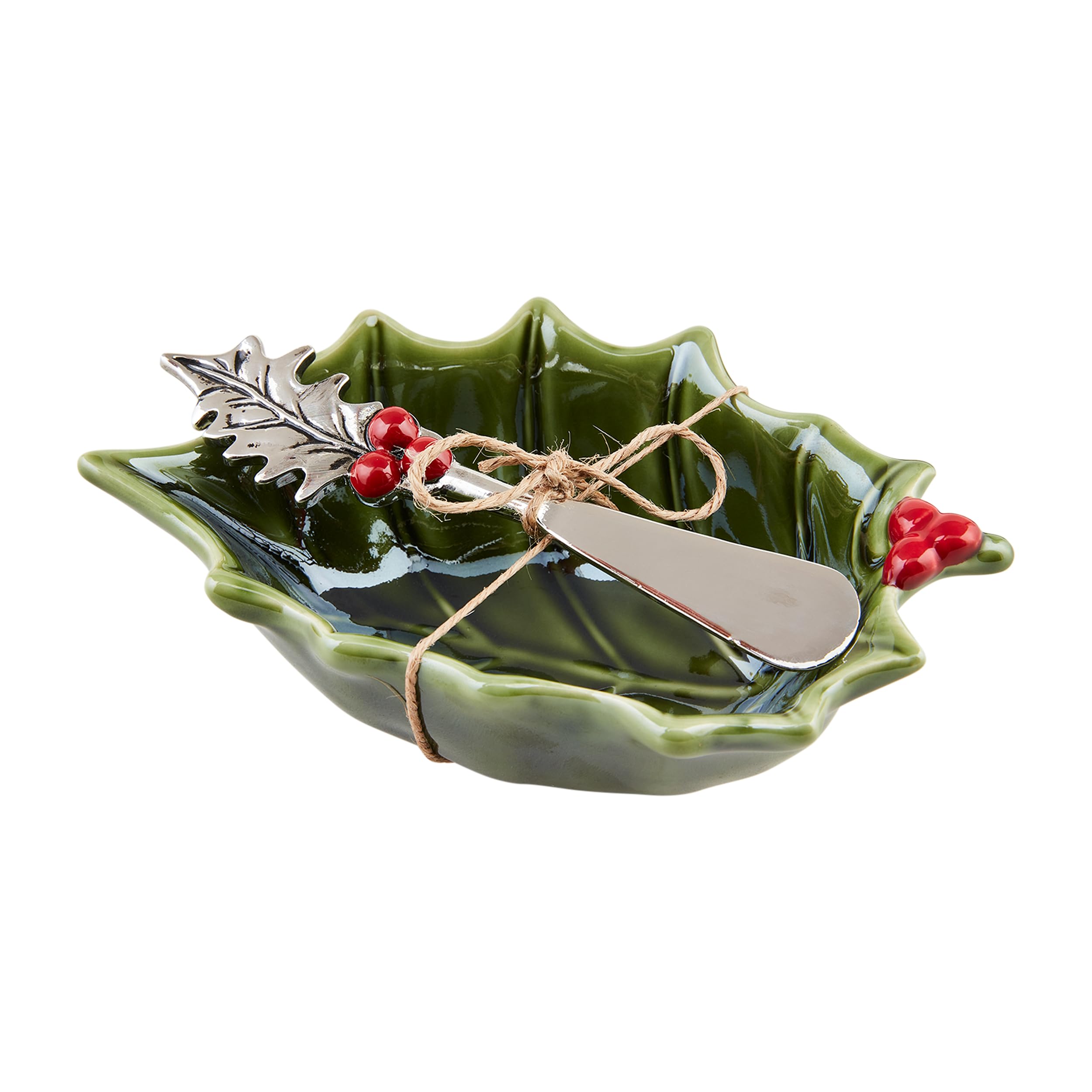 Photo 1 of Mud Pie Holly Tidbit Bowl Set; bowl 2 1/2" x 5 3/4" | spreader 5 1/2"