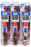 Oral-B Kid's Battery Power Toothbrush with Timer Featuring Disney's Star Wars Characters, Red, Pack of 3, Chewbacca, Darth Vader, and BB-8