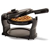 BELLA Classic Rotating Non-Stick Belgian Waffle Maker, Perfect 1" Thick Waffles, PFOA Free Non Stick Coating & Removable Drip