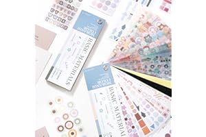 Prstincol Cute Sticker Book，30 Sheets Glitter Aesthetic Decorative Stickers for Scrapbooking,Stars Heart Letter Glitter Self-Adhesive Stickers for Photocards, Journal,Scrapbook（Lightly Salted）