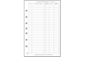 HANDY FORMS Classic Size Payment/Expense Record and Check Register, Sized and Punched with 7 Holes for 7-Ring Notebooks Such as Franklin, etc. (5.5" x 8.5")