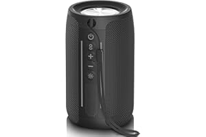 ABitmax Bluetooth Speaker, Waterproof Wireless Speaker, Portable Speaker, Bluetooth 5.3, RGB Lights, Bluetooth Pairing, Multiple Series connection1600 Mins Playtime for Home, Party, (Black)