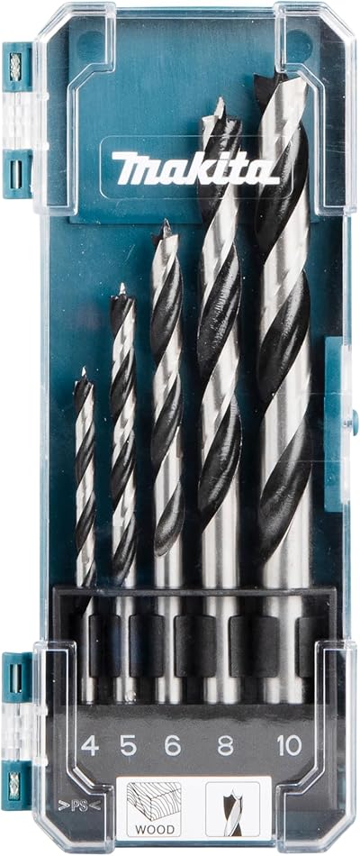 Makita D-72861 Wood Drill Bit Set 5 Piece Straight Shank 4 5 6 9 10mm